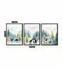 Nature Multicolour Canvas Framed Wildlife Art Panels Set of 3