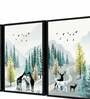 Nature Multicolour Canvas Framed Wildlife Art Panels Set of 3