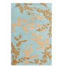 Blue Floral Wool 4 ft x 6 ft Hand Tufted Carpet