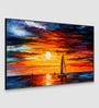Nature Landscape Orange & Blue Canvas Art Print