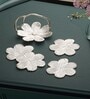 Bloom Coasters With Stand-Silver (Pack Of 4)