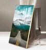 Nature's Gateway Road Glass Finish Vertical Wall Art