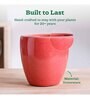 Nature's Hum Slim Extra Small Red Ceramic Planter