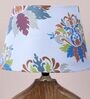 Natures Beauty Mangowood Table Lamp With English Oak Print Satin Shade