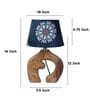 Natures Beauty Mangowood Table Lamp With French Floral Print Satin Shade
