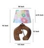 Natures Beauty Mangowood Table Lamp With Floral Print Satin Shade