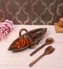 Nauka Shape Mango Wood Serving Platter