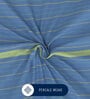Blue & Green 100% Premium Cotton Striped King Bedsheet With 2 Pillow Covers