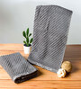 Steel Grey Fluffy Zero Twist 100% Cotton Solid Hand Towel