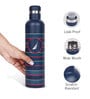 500Ml Navy Blue Leak-Proof Bottle 24Hour Hot & Cold Thermos/Flask For Fitness Enthusiasts (Yacht) Oreo Prtd Big