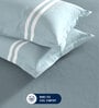 Sky Blue 100% Egyptian Satin Cotton Solid King Bedsheet With 2 Pillow Covers