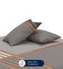 Grey 100% Egyptian Satin Cotton Abstract King Bedsheet With 2 Pillow Covers