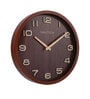 Mahogany Wood Finish Modern Wall Clock with Quartz Silent Sweep Technology