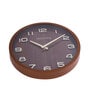 Mahogany Wood Finish Modern Wall Clock with Quartz Silent Sweep Technology