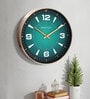 Glossy Rim Rose Gold Modern Wall Clock with Quartz Silent Sweep Technology