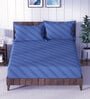 Navy Blue 100% Cotton Solid Super King Size Bedsheet With 2 Pillow Covers