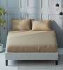 Green 100% Cotton Solid Super King Size Bedsheet With 2 Pillow Covers