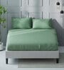 Aqua Green 100% Cotton Solid Super King Size Bedsheet With 2 Pillow Covers