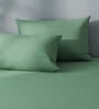 Aqua Green 100% Cotton Solid Super King Size Bedsheet With 2 Pillow Covers