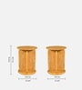 Navarra Pine Wood Side Table In Amber Gold Finish Navarra Pine Wood Side Table In Amber Gold Finish