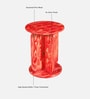 Navarra Pine Wood Side Table In Garnet Red Finish Navarra Pine Wood Side Table In Garnet Red Finish