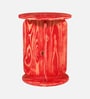 Navarra Pine Wood Side Table In Garnet Red Finish Navarra Pine Wood Side Table In Garnet Red Finish