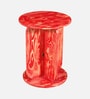 Navarra Pine Wood Side Table In Garnet Red Finish Navarra Pine Wood Side Table In Garnet Red Finish