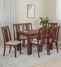Navin Extandable 6 Seater Dining Set In Brown Finish