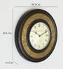 Navish Heritage Wooden Polished and Brass Metal Fit Wall Clock with Dial
