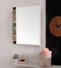 Acrylic Ivory 3 Compartment Bathroom Cabinet With Mirror & Sliding Door (L: 16, W: 4, H: 18 Inches)