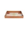 Navratna Multicolour & Gold MDF Wood Rectangle Serving Trays