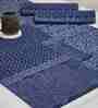 Navy & Grey (70 x13 ) Moroccan Hand Block Cotton  Table Runner