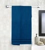 Blue Solid 450 GSM Cotton Bath Towel