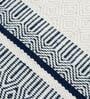 Navy 100% Polyester Stripes 6 x 9 Feet Hand Woven Carpet