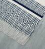 Navy 100% Polyester Stripes 6 x 9 Feet Hand Woven Carpet