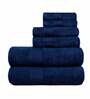 Navy 500 GSM 100% Cotton 6 Pieces Towel Set