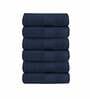 Blue Solid 500 GSM Cotton Face Towels (Set of 6)