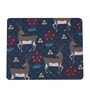 Navy Blue & Grey Deer Printed Rectangle Mousepad