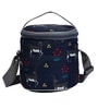 Navy Blue & Grey Deer Printed Round Insulated Lunch Bag