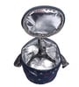 Navy Blue & Grey Deer Printed Round Insulated Lunch Bag