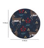 Navy Blue & Grey Deer Printed Round Mousepad