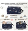 Navy Blue & Grey Deer Printed Toiletry Pouch