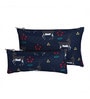 Navy Blue & Grey Deer Printed Utility Pouches Set of 2