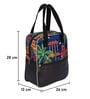 Navy Blue & House Printed Long Insulated Lunch Bag