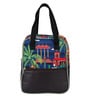 Navy Blue & House Printed Long Insulated Lunch Bag