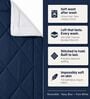 Navy Blue & White 200 GSM Reversible Comforter