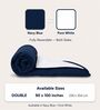 Navy Blue & White 200 GSM Reversible Comforter