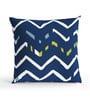 Navy Blue & White Microfiber Abstract 16X16 Inches Cushion Covers Set Of 5