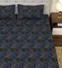 Navy Blue 300 TC 100% Cotton  King Size Bedsheet 2 Pillows covers Bedsheet Mollis Homes Collection