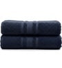 Navy Blue Soft Cotton 500 GSM Solid Bath Towel Pack Of 2